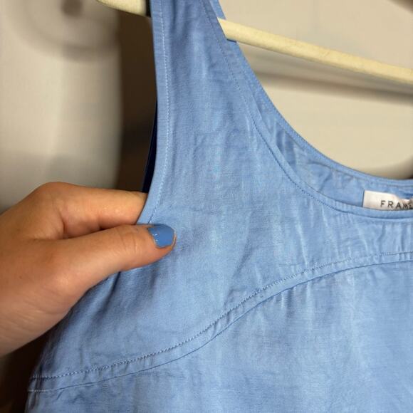 NWT Frame Scoop Neck Micro Flare Dress in Blue - Picture 11 of 13